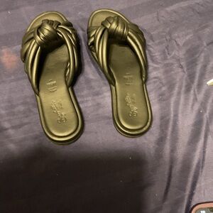 Seychelles Black Knot-Front Slide Sandals